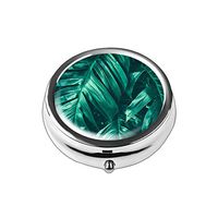 Pill Box - Lizimandu Compact 3 Compartment Medicine Case, Pill Box for Pocket or Purse (1-Banana Leaf)