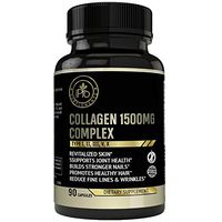 Multi Collagen Pills (Types I, II, III, V, X)-Complex Collagen Supplement-Grass Fed Hydrolyzed Collagen Protein-Collagen Peptides for Anti-Aging, Hair, Skin, Nails and Joints (90 Collagen Capsules)