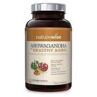 Naturewise Ashwagandha for Healthy Aging, Organic KSM-66 Ashwagandha Aging Supplement, Support Vitality and Energy with Pomegranate and Resveratrol (Packaging May Vary) [1 Month Supply – 60 Capsules]