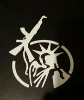 Merica Patriotic Gun Truck Car Vinyl Window Decals Stickers iPad Macbook Apple, Die cut vinyl decal for windows, cars, trucks, tool boxes, laptops, MacBook - virtually any hard, smooth surface