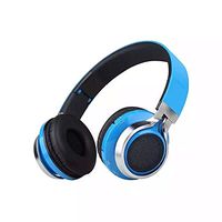 Stereo Headphones On Ear,Jeselry Wireless Colorful Bass Headsets Bluetooth with MIC, LED Lights, USB Charging and FM Function (Blue)