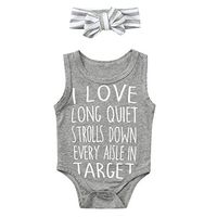Fineday Infant Romper Toddler Jumpsuits Hotsales!!! for 0-6 Months Kids Baby Letter Print Romper Bodysuit Hair Band Clothes Summer Boys Girls Outfits