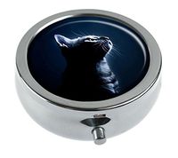 Hiuyi Cat Custom Personalized Round Pill Box Pocket Wallet Travel Pill Vitamin Decorative Box Protector