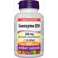 Webber Naturals Coenzyme Q10 200 mg, 60 softgels Bonus Size