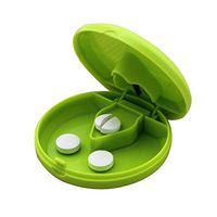 giveyoulucky Medical Pill Half Quarter Splitter Storage Compartment Box Tablet Cutter Holder Good Home Helper Green