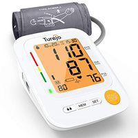 Turejo Blood Pressure Monitor, Automatic BP Monitor Upper Arm with Large Backlight Display, BP Cuff and 2 x 90 Sets Memory for Blood Pressure and Irregular Heartbeat at Home Office Travel