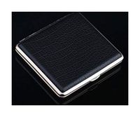 KALMAR Cigarette Box, Ultra-thin Creative Simple Men's Cigarette Case 20 Sticks Portable Leather Cigarette Case Metal Cigarette Holder, Personalized Gift, Black (2 Packs) Cigarette Box Cigar Protectiv