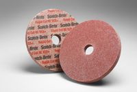 3M Scotch-Brite RC-UW Unitized Ceramic Hard Deburring Wheel - Very Coarse Grade - Arbor Attachment - 4 in Dia 5/8 in Center Hole - Thickness 1/4 in - 12100 Max RPM - 66747 [PRICE is per WHEEL]