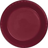 Club Pack of 240 Burgundy Disposable Plastic Party Banquet Plates 10.25"