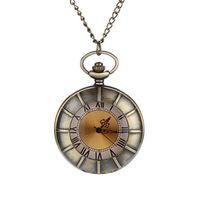 Mens Watches,Fxbar Retro Father Quartz Roman Numerals Pocket Watch Necklace Mens Watches Dress Watch(B)