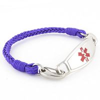 Braided Medical Alert ID Bracelet - Custom Engraving Included -Fun, Modern & Casual - Grape