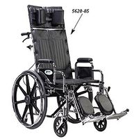 Sentra Full Reclining Wheelchair - 18"W x 18"D Desk Length Arms, Swingaway Elevating Legrests