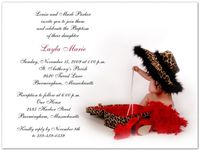 Baby Leopard Baptism Christening Invitations - Set of 20