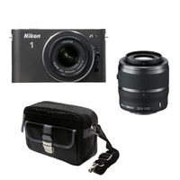 Nikon 1 J1 10.1 MP Digital Camera Body with 10-30mm & 30-110mm VR Lens (Black)