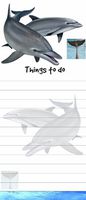 "Dolphin Magnetic List Pads" Uniquely Shaped Sticky Notepad Measures 8.5 by 3.5 Inches