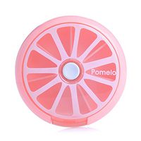 Mimgo Store Portable Rotation Weekly 7 Day Round Pillbox Drug Box Medicine Storage Pill Packing OrganisersTablets Holder Containe (Pink)