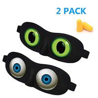 Eye Sleep Mask Funny Blindfold for Women Men Kid, Upgraded 3D Contoured 100% Blackout Sleeping Mask with Adjustable Strap, Soft Night Blindfold for Travel Naps Shift Works Games