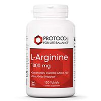 Protocol For Life Balance - L-Arginine 1,000mg - Essential Amino Acid and Nitric Oxide (NO) Precursor, Brain Booster, Helps Kidneys Detox, Supports Heart Health, Increase Blood Flow - 120 Tablets