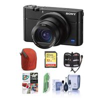 Sony Cyber-Shot DSC-RX100 VA Digital Camera, Black - Bundle with 32GB SDHC U3 Card, Camera Case, Cleaning Kit, Memory Wallet, Card Reader, Pc Software Package