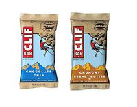 Bulk Buy Clif Bar Multipack - 24-Pack 2.4oz Nutrution Bars. 12 Chocolate Chip and 12 Crunchy Peanut Butter