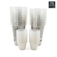 SES Clear Plastic Disposable Mixing Cups - 75 Pieces - 8oz and 1oz Graduated Cups for Mixing and Measuring Resin, Epoxy, Oils, Paint, Cooking, Stain, Slime and more