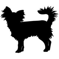 Long-haired Chihuahua Dog Decal Sticker (Black), Decal Sticker Vinyl Car Home Truck Window Laptop