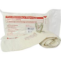 6" Emergency Bandage with Mobile Pad and Pressure Bar - White