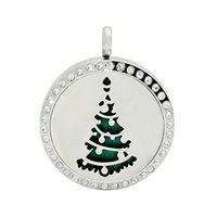 Deals Aromatherapy Necklace ZYooh Vintage Locket Essential Oil Diffuser Necklace Fragrance Jewelry Gift by ZYooh(Christmas Tree 2) (D)