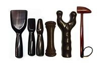 Tok Sen Hammer Set, Dumbbell, Bident, Percussion Stick, Wooden Massager Tool Deep Tissue Therapy Toksen Massage Trigger Point Back Muscle Foot Strike Wedge Stamp Percuss Wood Thai
