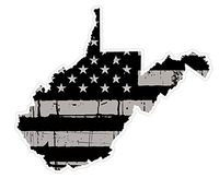 CustomDecal US West Virginia State (N48) Distressed Flag Vinyl Decal Sticker Car/Truck Laptop/Netbook Window