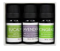 Aromatherapy 100% Pure Essential Oils Set Premium Selection - Eucalyptus Lavender Lemongrass - Relieves Stress and Tension, Invigorate Your Mind and Body, Natural Fragrance