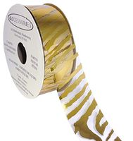 ACI PARTY AND SPIRIT ACCESSORIES Clear Ribbon with Gold Zebra Print Pattern