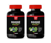 Immune Support e - Immune Support Complex - Natural Herbal Formula - Works Fast - Turmeric Green Tea GRAVIOLA - Olive Leaf Extract Capsules - 2 Bottle (120 Caps)