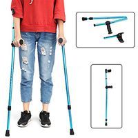 2Pcs Adjustable Forearm Elbow Underarm Crutches Telescopic Blue Folding Walking Sticks Aluminum Trekking Hiking Poles,2