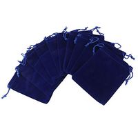 Tinksky Gift Bags Candy Bags Velvet Drawstring Wedding Favor Jewelry Pouch, Pack of 10 (Dark Blue)