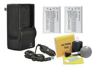 Nikon High Capacity Lithium Ion Replacement for Nikon EN-EL5-2 Batteries (1100Mah) + AC/DC Rapid Travel Charger + Nwv Direct 5 Piece Cleaning Kit