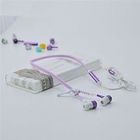 Glowing Earphone Luminous Light Metal Zipper Earbuds Glow In The Dark For Iphone Samsung Xiaomi MP3 (Purple)