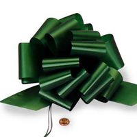 Emerald Green Embossed Pull String Bow 8" | Quantity: 50 Width 2 3/4"