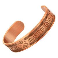 Agneti Asthma Awareness Pure Copper Medical Alert ID Bangle Bracelet for Men and Women with Free Medical Card