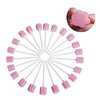 Aries Outlets Oral 200 Pcs of Disposable Oral Care Sponge Swab Tooth Cleaning Tips (Pink)