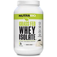 NutraBio Grass Fed Whey Isolate Protein (Cookies and Cream, 2 Pounds)