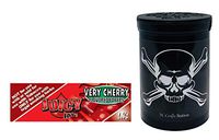Herb Airtight Container Fresh Kettle with Juicy Jay's Very Cherry 1.25 Flavored Hemp Rolling Papers 1 Count DC Crafts Nation- Jolly Roger