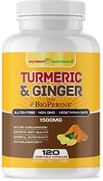 Potent Naturals Turmeric Curcumin with Bioperine and Ginger 1500mg 120 Vegetable Capsules - Supports Joint Health, Anti Inflammatory, Antioxidant Supplement - High Strength, Non GMO, Gluten, Soy Free