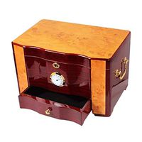 Smoking Set/Cigar Cabinet with Hygrometer and Humidifier Cedar Wood High-Grade Glossy Piano Paint Large Capacity Double Storage Box Can Hold 100 Cigars Cigarette Boxes Men's Gift Boxes Mute