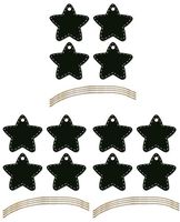 Small Star Shaped Hanging Wooded Chalk Board Gift Tags, Set of 12