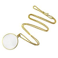 5X Necklace Magnifying Glass Vintage Golden Magnifier Necklace Pendant 1.7 Inch Optical Magnifier with Chain Mini Portable Hanging Loupe Glass for Reading,Senior,Low Vision,Kids Christmas Gift
