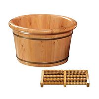 Foot Tub, Wooden Household Foot Artifact， Cedar Foot Spa Tub，21CM High Thick Round Barrel,Health Pedicure Barrel
