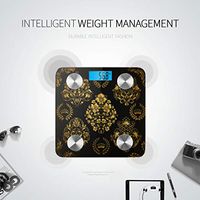 LYAOE Bluetooth Body Fat Scale Gold Damask Ornaments Floral Element Smart Wireless Scale with LCD Display Measuring Body Weight Bmi and Health Digital Scale