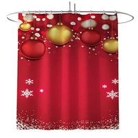 Lazapa Christmas Rugs for Living Room, Christmas Rugs Decoration Home Carpet, Merry Christmas Shower Curtain Sets with Non-Slip Rugs, Toilet Lid Cover, Bath Mat and 12 Hooks