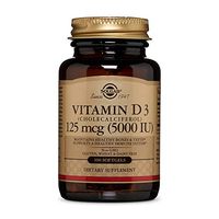 Solgar Vitamin D3 (Cholecalciferol) 125 MCG (5000 IU), 100 Softgels - Helps Maintain Healthy Bones & Teeth - Immune System Support - Non GMO, Gluten Free, Dairy Free - 100 Servings